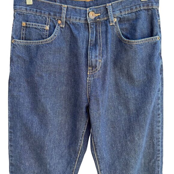 Calvin Klein Mens Dark Wash Relaxed Fit All Cotton Straight Leg Denim Jeans 32x3 - Picture 11 of 11